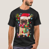 Pug Christmas Tree Lights Santa Dog Xmas Boys Pugm T-Shirt (Vorderseite)