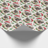 Pug Christmas Wrapping Paper Geschenkpapier (Ecke)