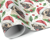 Pug Christmas Wrapping Paper Geschenkpapier (Rolleneckpunkt)