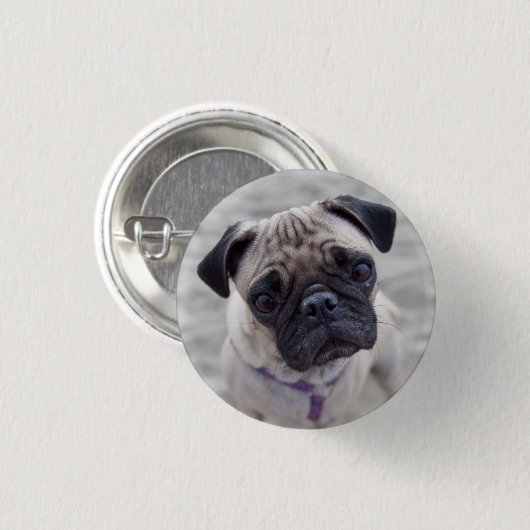 Pug Closeup Button (Vorne & Hinten)