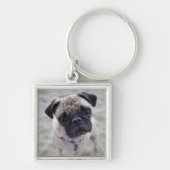 Pug Closeup Schlüsselanhänger (Vorne)