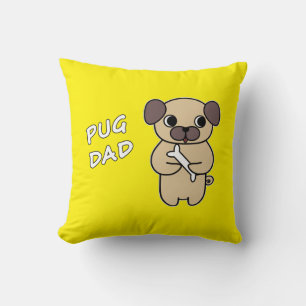 PUG DAD - Hellgelb Kissen