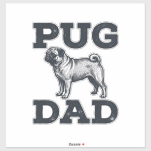 Pug Dad Vintage Gravur Hundeliebhaber-Shirt-Design Aufkleber