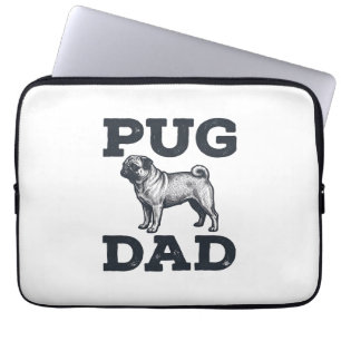 Pug Dad Vintage Gravur Hundeliebhaber-Shirt-Design Laptopschutzhülle