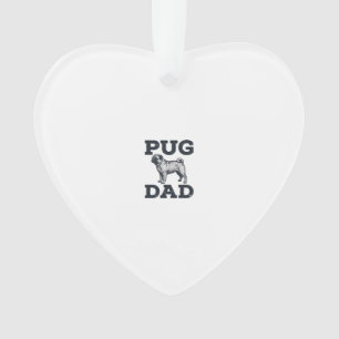 Pug Dad Vintage Gravur Hundeliebhaber-Shirt-Design Ornament