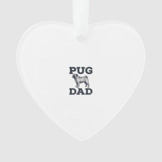 Pug Dad Vintage Gravur Hundeliebhaber-Shirt-Design Ornament