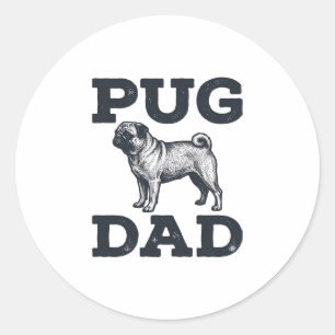 Pug Dad Vintage Gravur Hundeliebhaber-Shirt-Design Runder Aufkleber