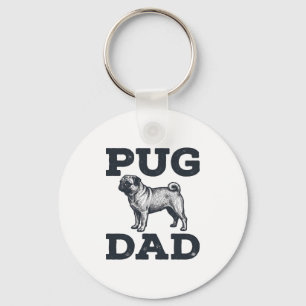 Pug Dad Vintage Gravur Hundeliebhaber-Shirt-Design Schlüsselanhänger