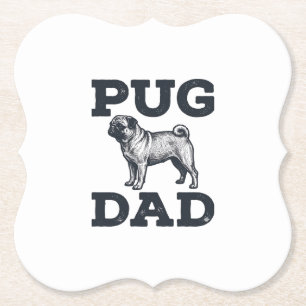 Pug Dad Vintage Gravur Hundeliebhaber-Shirt-Design Untersetzer
