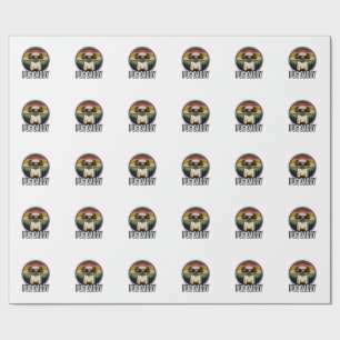 Pug Daddy Vintage Sonnenuntergang Hund Vector-Shir Geschenkpapier