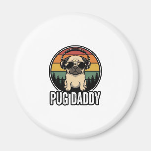 Pug Daddy Vintage Sonnenuntergang Hund Vector-Shir Magnet