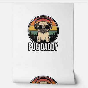 Pug Daddy Vintage Sonnenuntergang Hund Vector-Shir Tapete