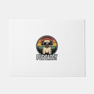 Pug Daddy Vintage Sonnenuntergang Hund Vector T-Sh Fußmatte