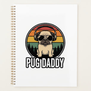 Pug Daddy Vintage Sonnenuntergang Hund Vector T-Sh Planer