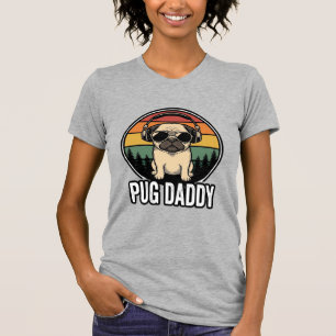 Pug Daddy Vintage Sonnenuntergang Hund Vektor-Shir T-Shirt