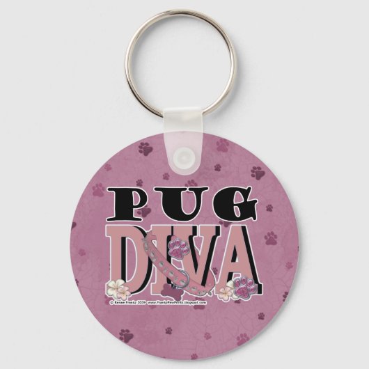 Pug DIVA Schlüsselanhänger (Vorderseite)