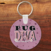 Pug DIVA Schlüsselanhänger (Vorderseite)