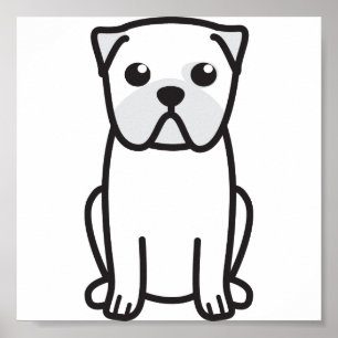 Pug Dog Cartoon Poster