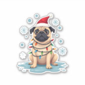 Pug Dog Christmas Men Women (1) Aufkleber (Vorderseite)