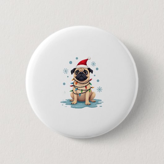 Pug Dog Christmas Men Women (1) Button (Vorderseite)