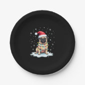 Pug Dog Christmas Men Women (1) Pappteller (Vorderseite)