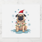 Pug Dog Christmas Men Women (1) Schaumweinetikett (Einzelnes Label)