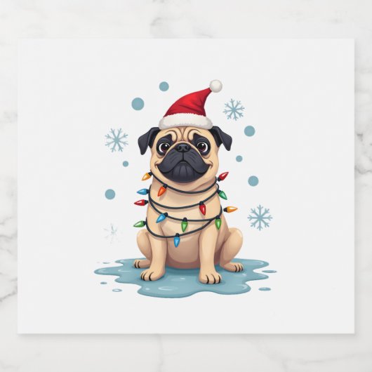 Pug Dog Christmas Men Women (1) Schaumweinetikett (Einzelnes Label)