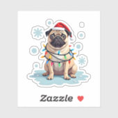 Pug Dog Christmas Men Women (2) Aufkleber (Blatt)