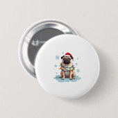 Pug Dog Christmas Men Women (2) Button (Vorne & Hinten)