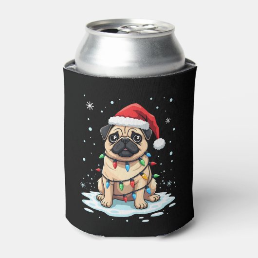 Pug Dog Christmas Men Women (2) Dosenkühler (Kanne Vorderseite)