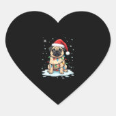 Pug Dog Christmas Men Women (2) Herz-Aufkleber (Vorderseite)