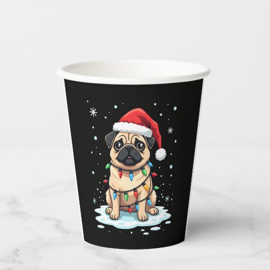 Pug Dog Christmas Men Women (2) Pappbecher (Vorderseite)