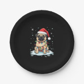 Pug Dog Christmas Men Women (2) Pappteller (Vorderseite)