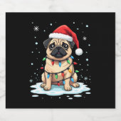 Pug Dog Christmas Men Women (2) Schaumweinetikett (Einzelnes Label)