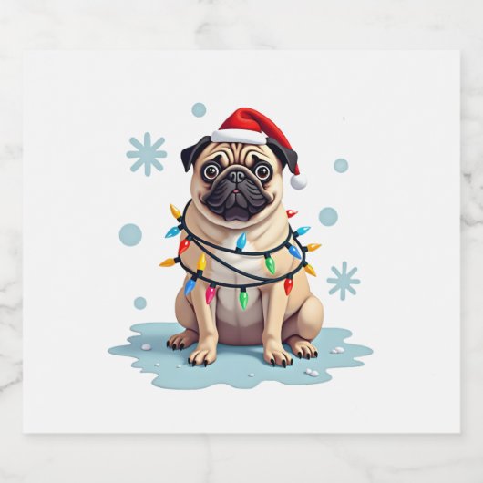Pug Dog Christmas Men Women (2) Schaumweinetikett (Einzelnes Label)