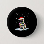 Pug Dog Christmas Men Women (3) Button (Vorderseite)