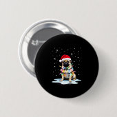 Pug Dog Christmas Men Women (3) Button (Vorne & Hinten)