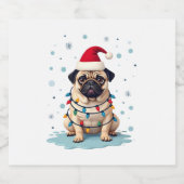Pug Dog Christmas Men Women (3) Schaumweinetikett (Einzelnes Label)