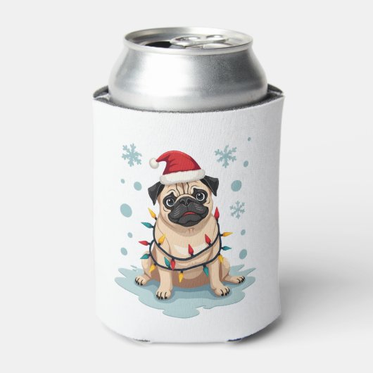 Pug Dog Christmas Men Women Dosenkühler (Kanne Vorderseite)