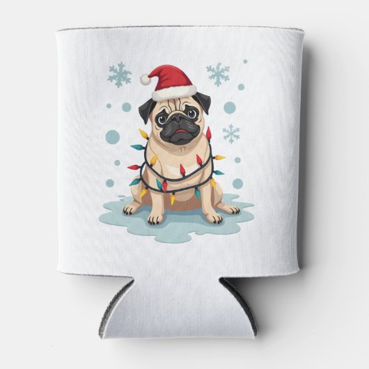 Pug Dog Christmas Men Women Dosenkühler (Vorderseite)