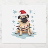 Pug Dog Christmas Men Women Schaumweinetikett (Einzelnes Label)