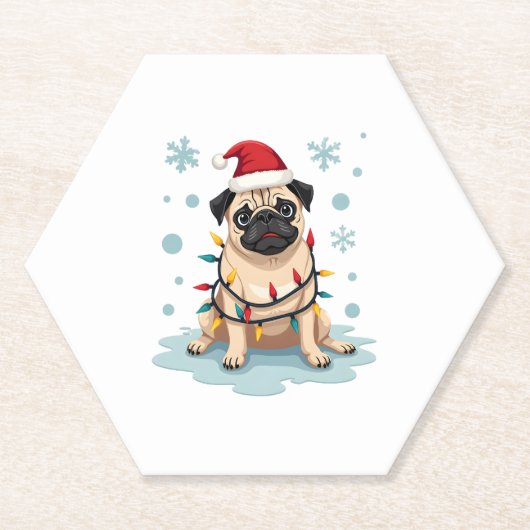 Pug Dog Christmas Men Women Untersetzer (Vorderseite)