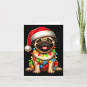 Pug Dog Christmas Tree Lights Santa Xmas Pajama Do Karte (Vorderseite)