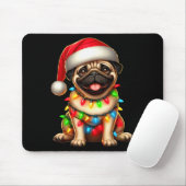 Pug Dog Christmas Tree Lights Santa Xmas Pajama Do Mousepad (Mit Mouse)