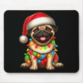 Pug Dog Christmas Tree Lights Santa Xmas Pajama Do Mousepad (Vorne)