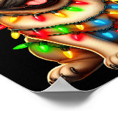 Pug Dog Christmas Tree Lights Santa Xmas Pajama Do Poster (Ecke)