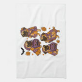 Pug Dog Ghost Halloween Spooky Geschirrtuch (Vertikal)