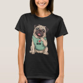 Pug Dog I Love Mom Tattoo Lover Funny Mothers Day T-Shirt (Vorderseite)