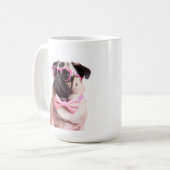 pug dog in a bow kaffeetasse (Vorderseite Links)