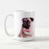 pug dog in a bow kaffeetasse (Links)